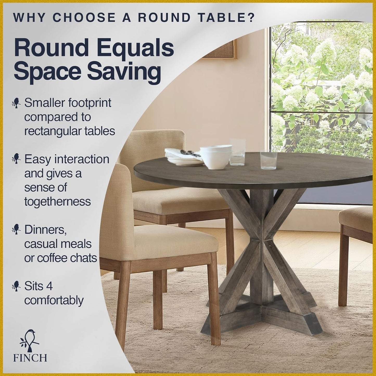 Solid Wood Rustic Dining Table
