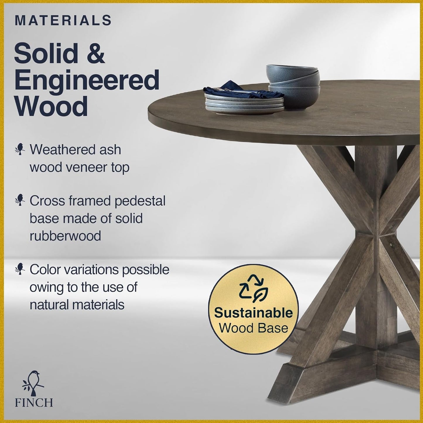 Solid Wood Rustic Dining Table