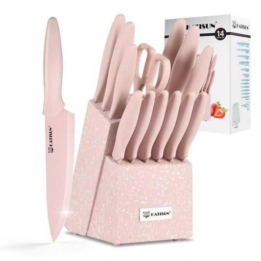 14 Pieces Fancy Titanium Coating Kitchen Knife Set